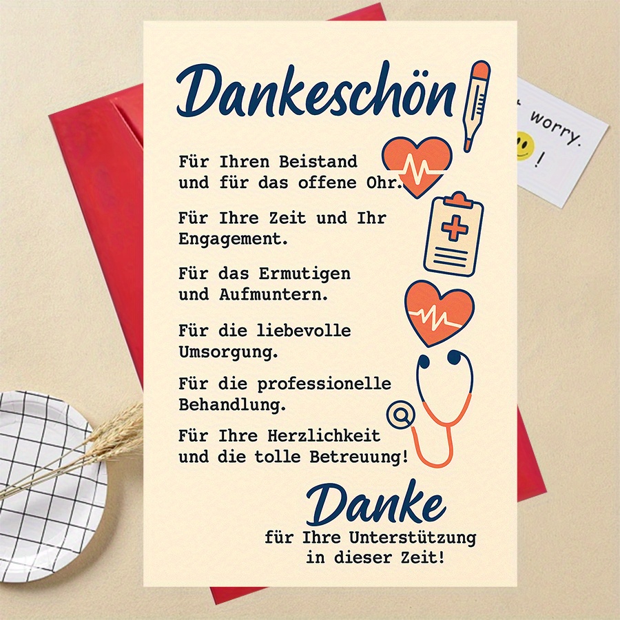 Image of 1pc Of Funny Gifts Thank You Card For Doctors, Nurses, And Caregivers As A Token Of Appreciation For Their Support, , And Professional Care During Challenging Times