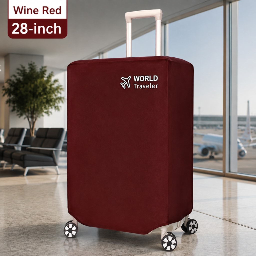TEMU Housse de protection épaissie pour valise, pour valises, tissu doux et respirant, conçue pour un ajustement parfait, essentielle et les voyages,