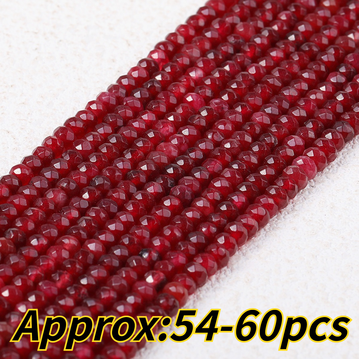 TEMU 2*4mm Natural Garnet Polished Abacus Beads, Flat Round Beads With Holes, Suitable For Jewelry Making Diy Loose Beads, Beads For Bracelets,