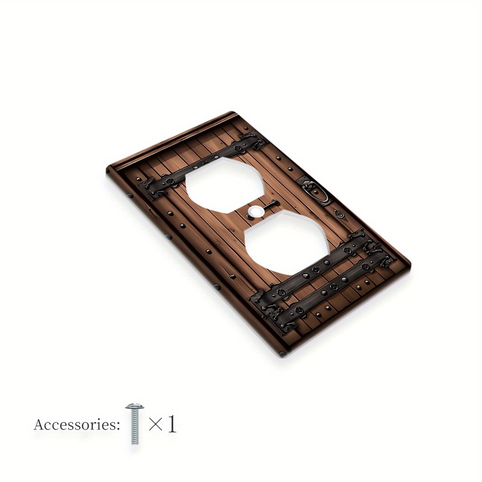 TEMU 1pc Plaque de Commutation Rétro Décorative 1 Gang/2 Gang, Couvercle de Prise Électrique, Plaque de Visage de Prise pour Décoration de Cuisine,