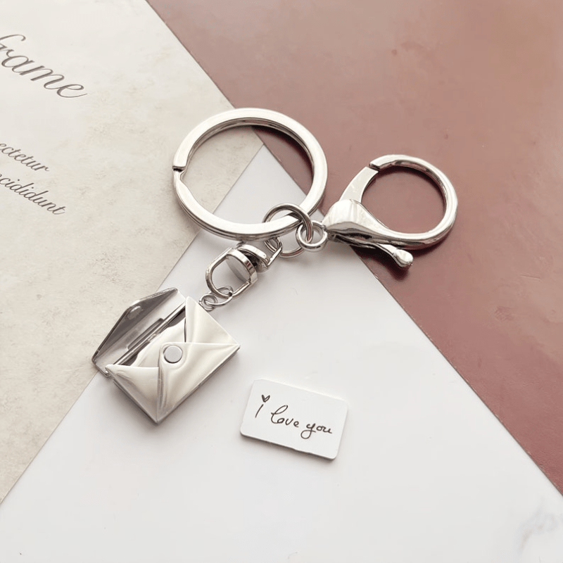 TEMU Personalized Envelope Keychain, Photo Keychain, Love Letter Keychain, Locket Keychain, Message Keychain, Gifts For Him, For Dad, For Mom