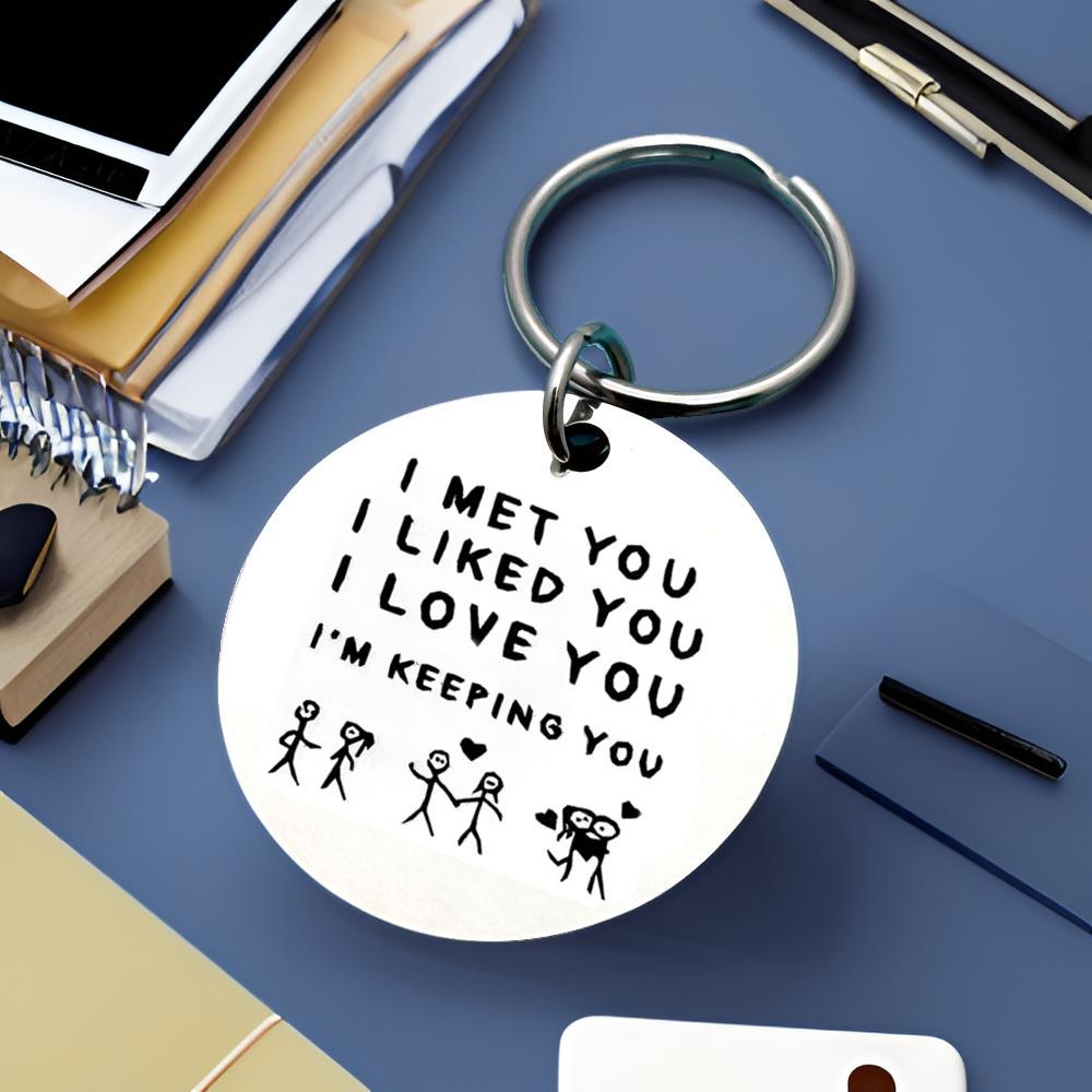 TEMU Romantic Couple Keychain Valentine's Gift, Anniversary Present For Couples Boyfriend Stainless Steel Christmas Women Keychain