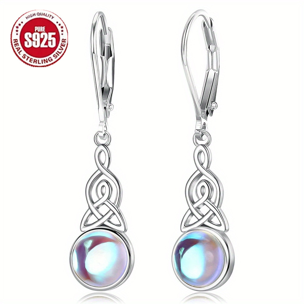 

Knot Pendant Earrings - 925 Sterling Silver, Elegant Gothic Style, Vintage-inspired, 5g/ 0.17oz, Fashionable Women's Accessories For