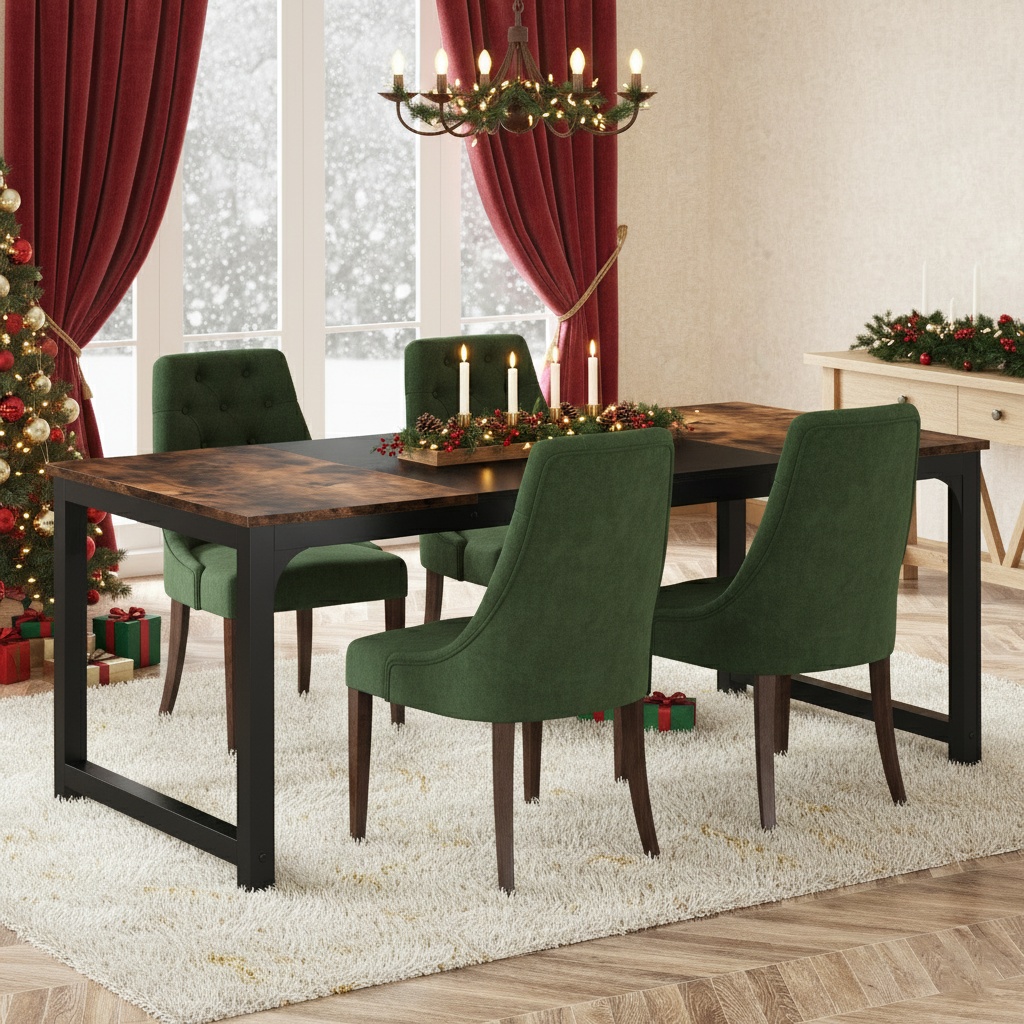 180cm Kitchen And Dining Table - Large Rectangular Dinner Table For Home Or Office , Easy Assembly