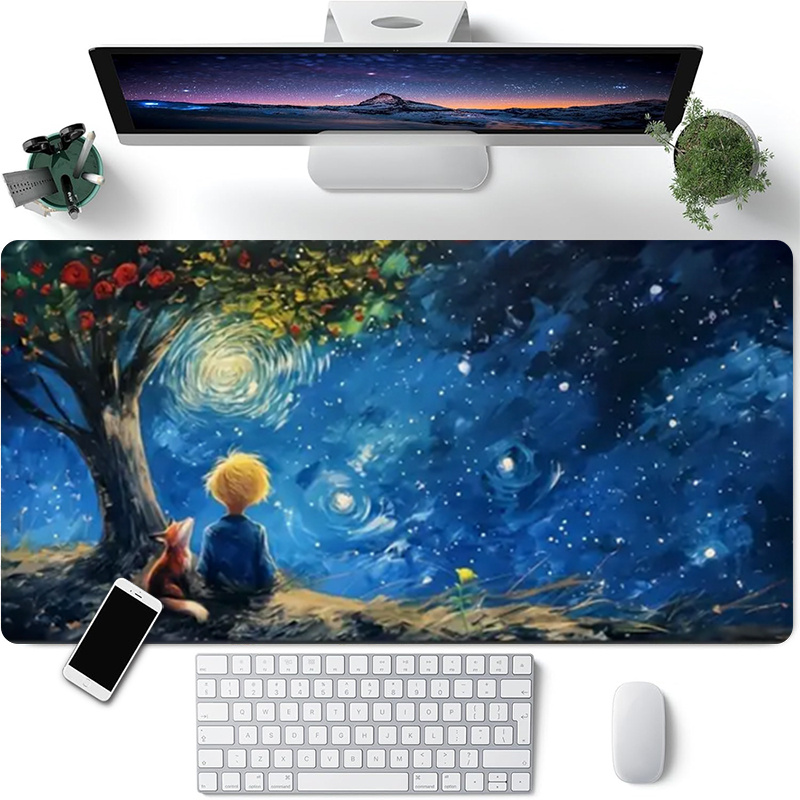 

Van Gogh Starry Sky & Boy Large Mouse Pad - Non-slip Rubber Base, Desk Mat For Keyboard And Mouse, Anime- With Night Sky & , Home Office & Gaming (multiple Sizes ), Mouse Pads For Desk