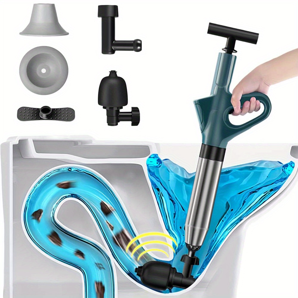 4in 1 High Pressure Dredge Plunger For Toilet Sink Bathtub Floor Drain Bathtub Pipe