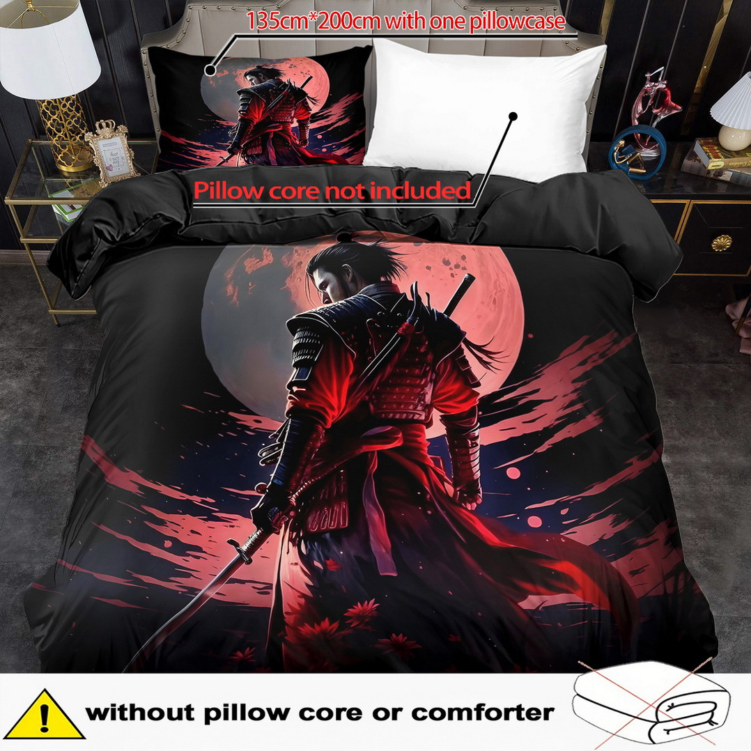 Print Bedding Set Goth Duvet Cover Set Skeleton Comforter Cover Bedroom Decor 2/3pcs 2d Flat Printing (includes 1 Duvet Cover + 1/2 Pillowcases )