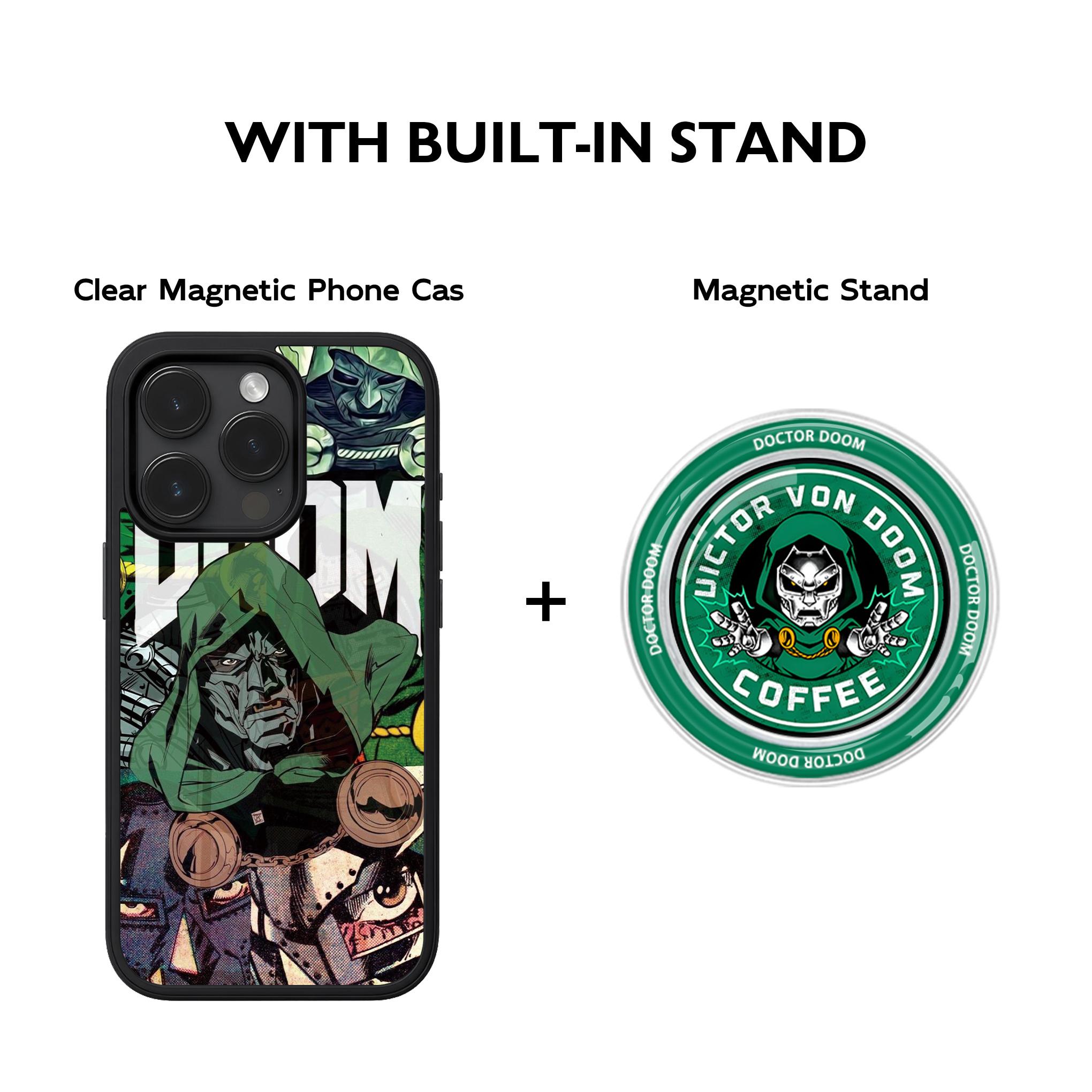 TEMU Phone Case - Series Phone Case And Magnetic Telescopic Stand 2pcs Set (1pc Phone Case And 1pc Magnetic Telescopic Stand) New 2d Flat Magnetic