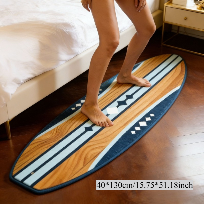 TEMU 1 pz. Tappeto per nicchia, comodino, finestra a baia, colori a righe blu navy, decorazione per camera da letto, tappetino per toeletta, tappeto