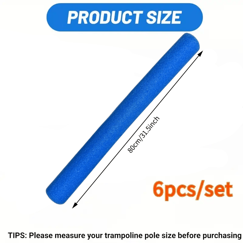 Image of 6pcs, 80cm/31.49inch, Trampoline Foam Sticks, Safety Bar Replacement Covers, Shock-absorbing Tube Sleeves, Diy Decorative Heavy-duty Large Foam Tubes, Multi-functional Hose Protectors