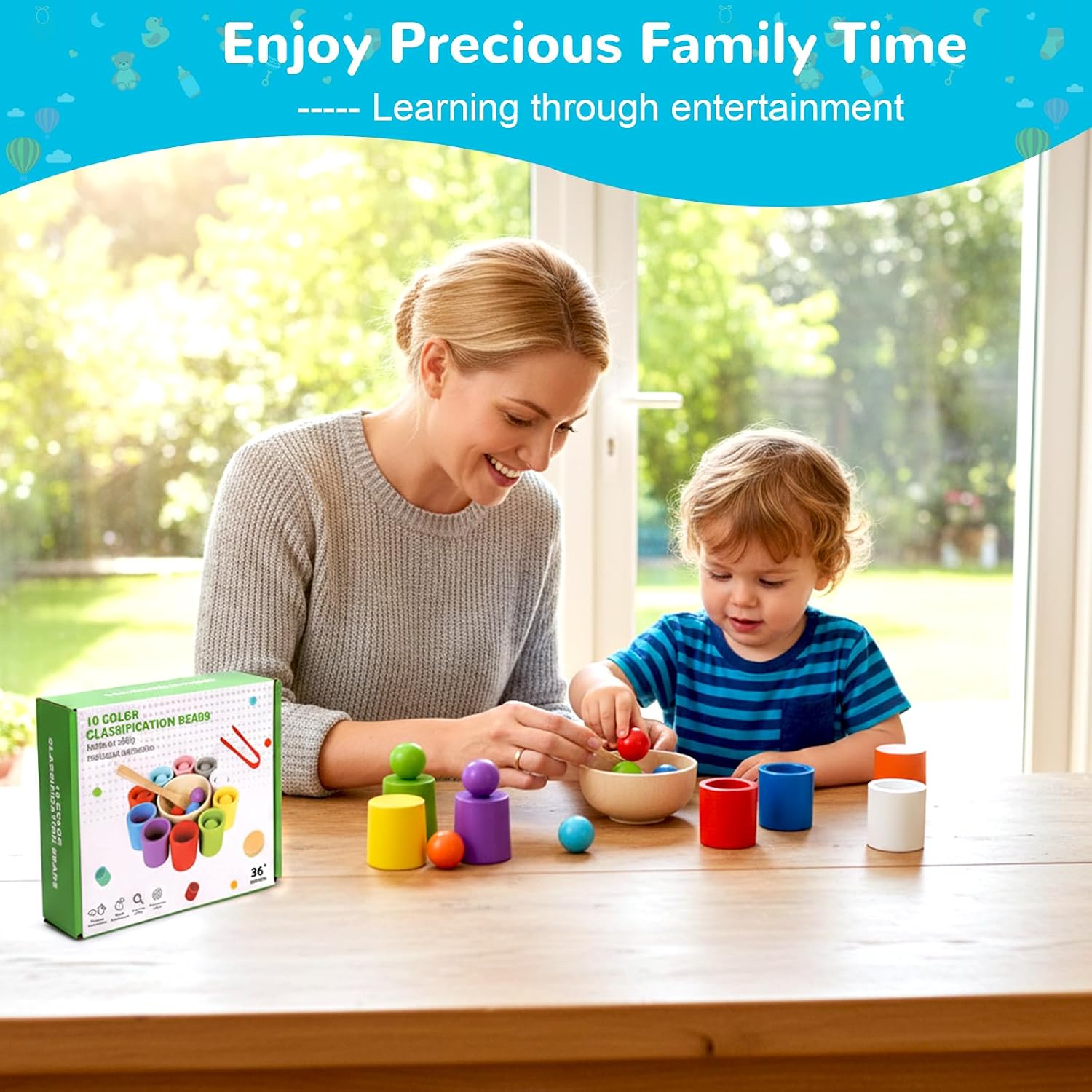 23pcs Rainbow Balls in Cups Sorting & Stacking Toy