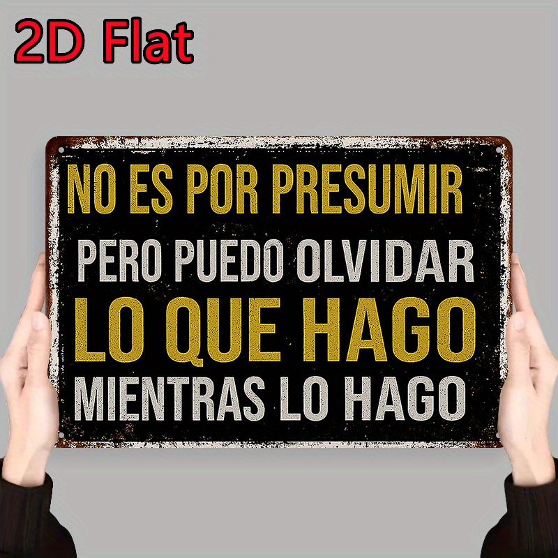 TEMU Letrero de Metal Español Divertido con la " Pero Puedo Lo Que Haciendo" - Decoración Rústica de Hierro con Humorística Ideal para Cueva de