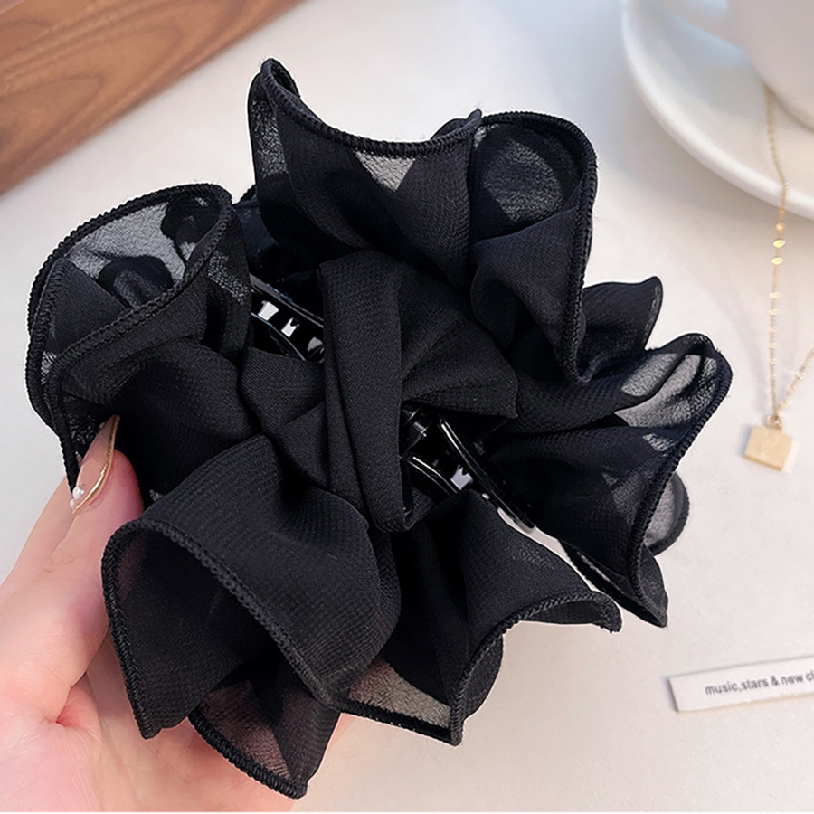 1pc Women's Elegant Flower Hair Claw Clip, Back Of Head Ponytail Hair Bun Temperament Shark Clip Hairpin Creative Hair Additions, Solid Color Hair Additions Dress Up Additions Hair Claw, Suitable For