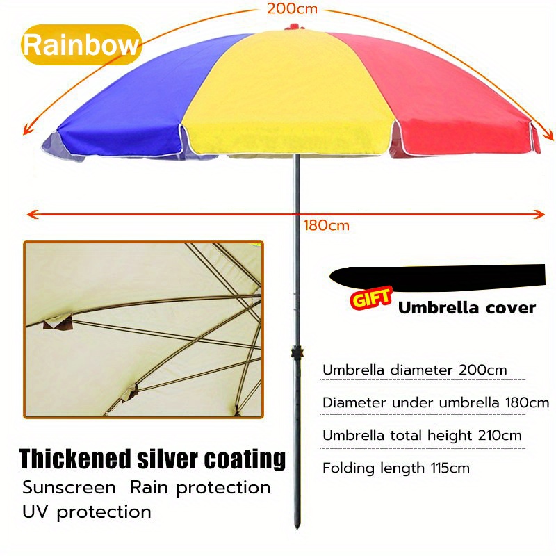 TEMU Big Parasol Umbrella Blocks 99% Of Patio Umbrella Uv Sun Shade