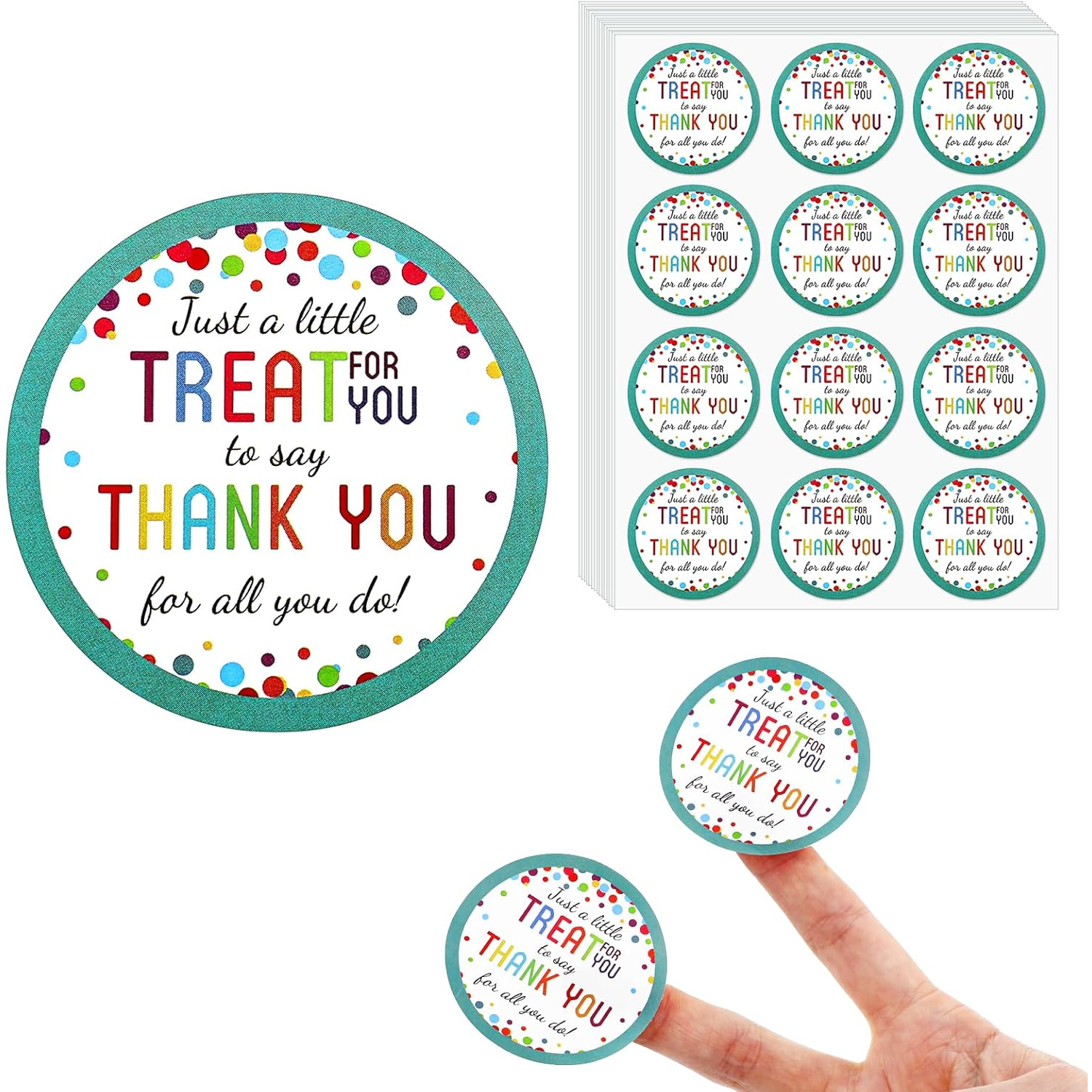TEMU 180pcs Thank You For All You Do Stickers | 2 Inch Colorful Dots Round Appreciation Stickers, Self-adhesive Label Sticker For Teachers,