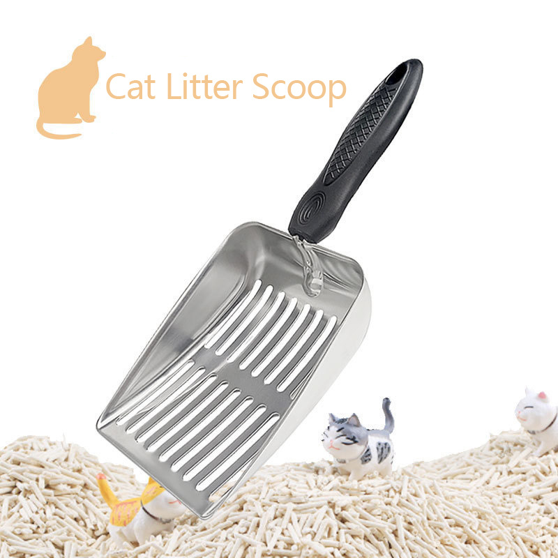 

Heavy-duty Aluminum Cat Litter With Long Handle - Metal Sifter For , Deep Shovel Design For Efficient Poop Removal