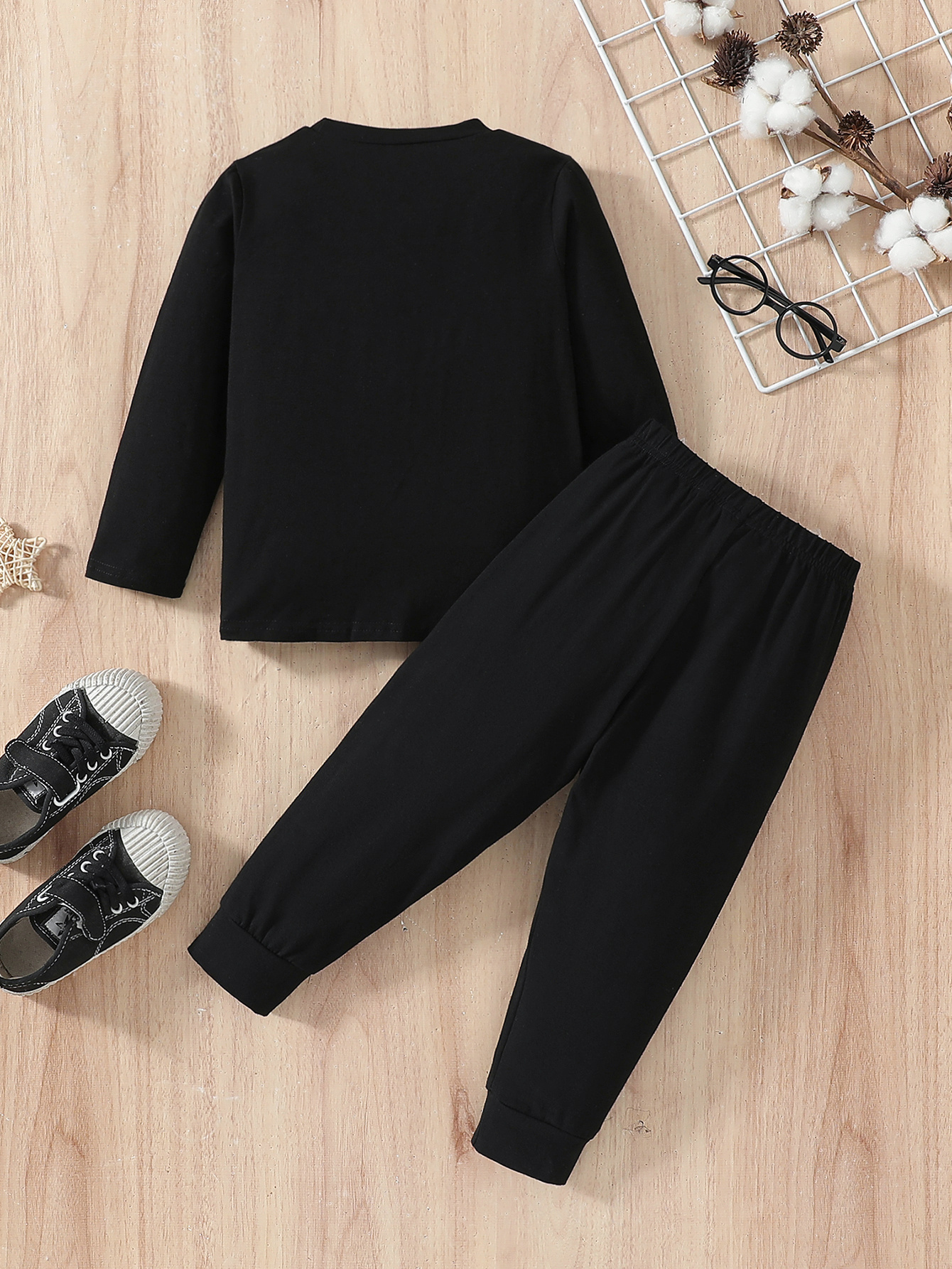 2025 New Trendy Drummer Print Boys' Casual Long Sleeve T-Shirt & Pants Set - Soft, Comfortable, and Stylish for Fall/Winter Outdoor Activities, Perfect for Outdoor, Baby Boy Outfit, Perfect for Outdoor