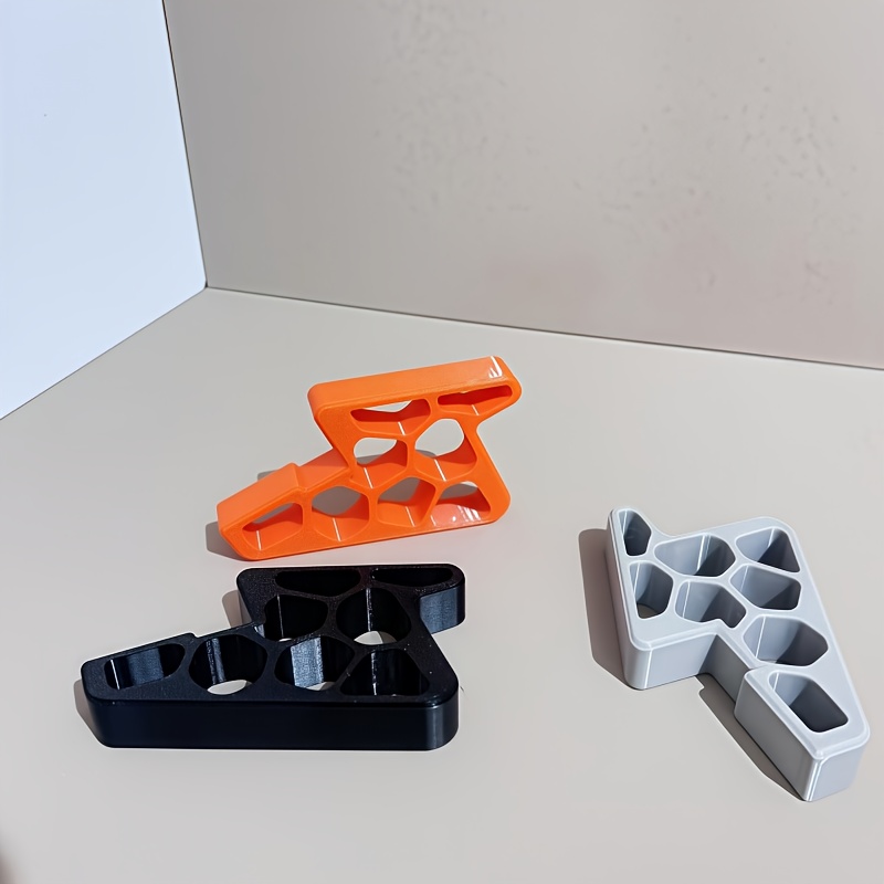 Heavy-Duty 3D Printed Sliding Door Lock Stopper - Windproof Security Wedge with Non-Slip Grip, Anti-Pry   for Sliding Doors, Balcony, Patio, Bathroom, Home, Office -  , Compatible with Interior/Exterior Use - (Black/Orange/White), Patio Safety,  , Sturdy Build, Safety Device, Property Managers, Window Stopper/restrictor, Window Lock Security, Window Block, Window Security, Window  