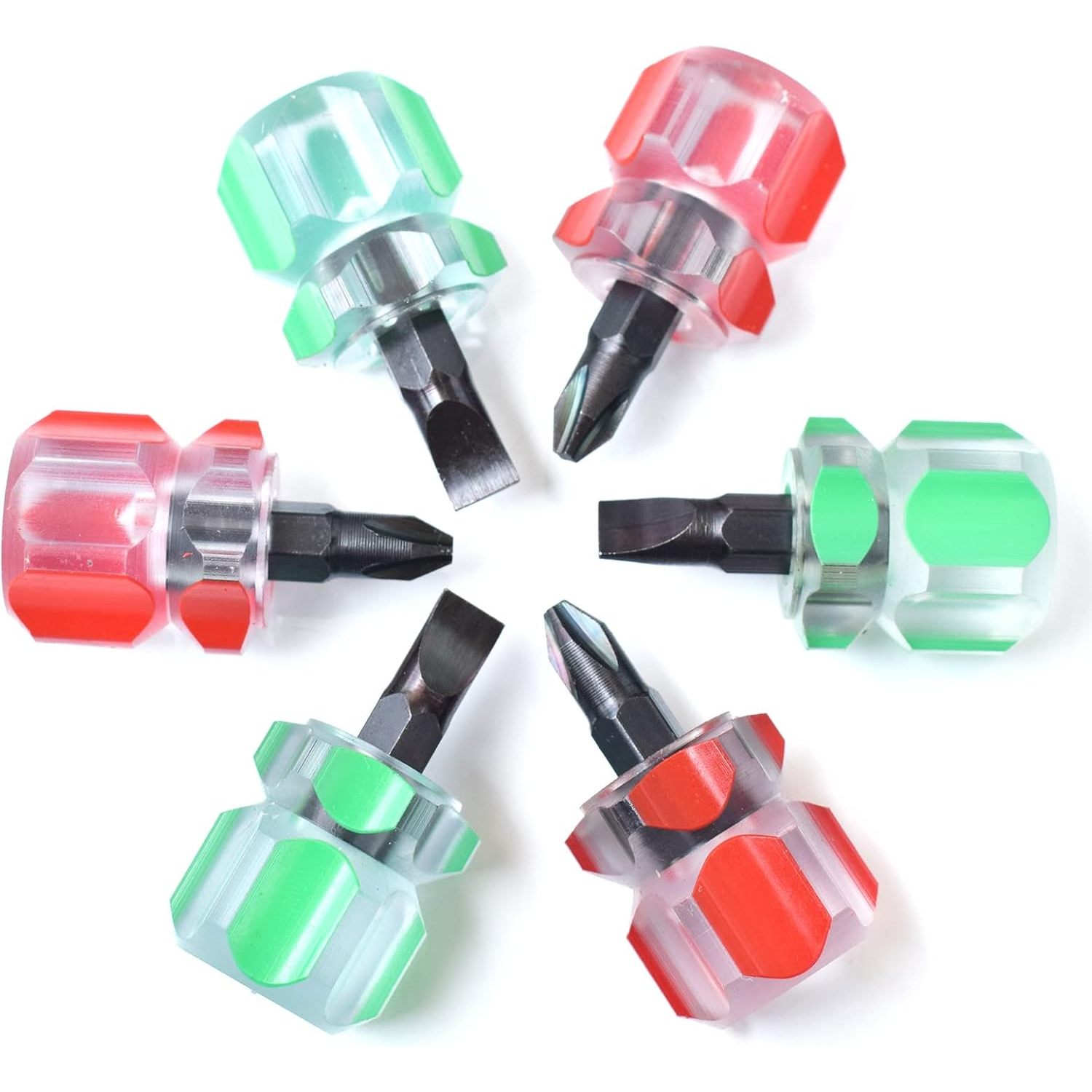 TEMU 6pcs Screwdriver Set, Mini Short Handle Screwdriver Set, Including 3pcs Flathead Screwdrivers And 3pcs Phillips Head Screwdrivers