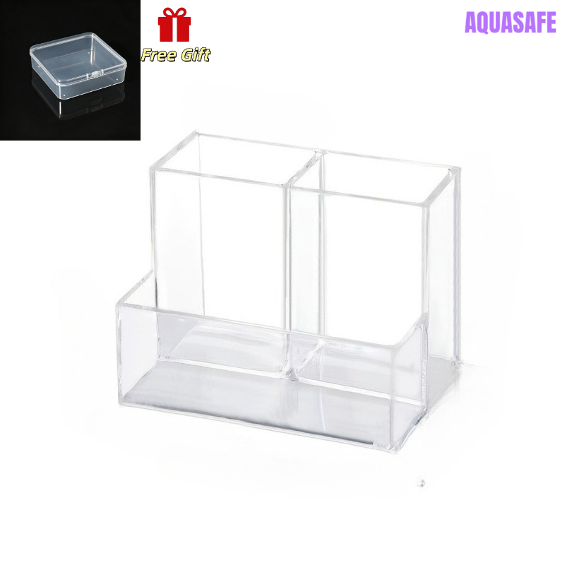 TEMU 2pcs Makeup Organizer Set (1pc Makeup Organizer And 1pc Mini Organizer) Desktop Cosmetic Storage Box, Transparent Dividers, Easy To Remove,