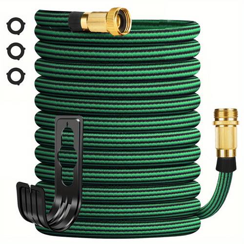 100ft heavy duty rubber garden hose non expandable kink resistant leak proof design thread for gardening rv pets forestry cleaning brown green
