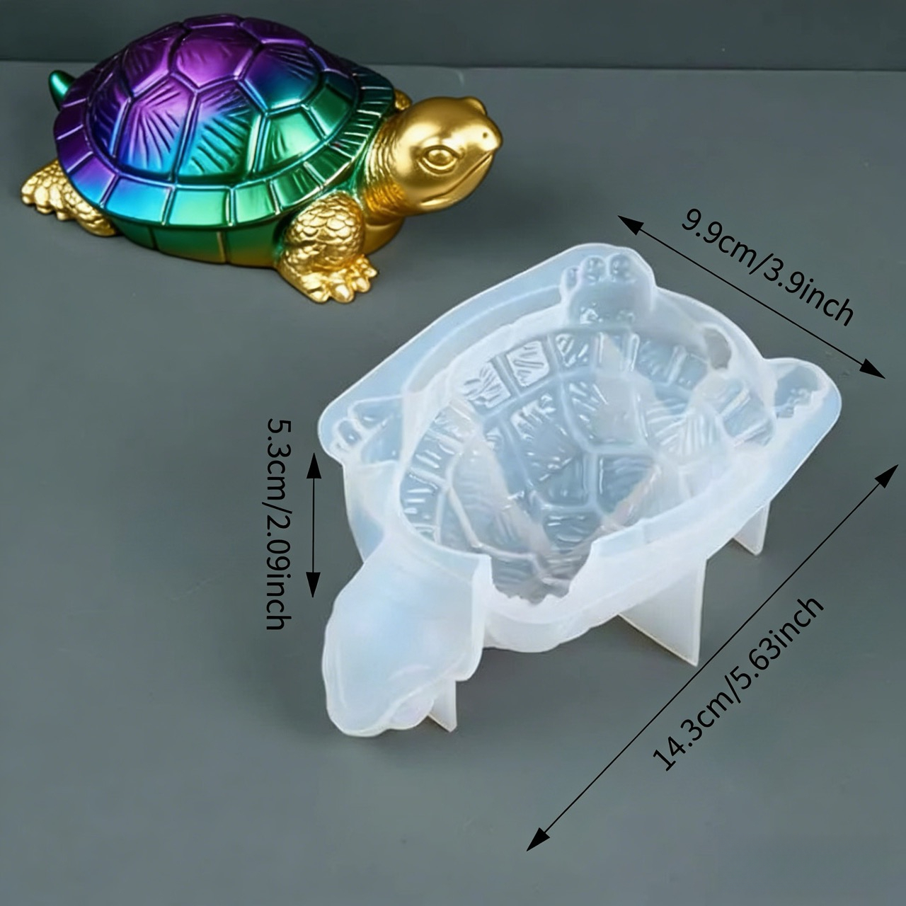 TEMU Resin Silicone Mold, 1pc Large Turtle Silicone Mold, For Resin, Candles, Clay, Plaster, Soap, Jewelry Casting, Decoration, Resin Art, For Craft