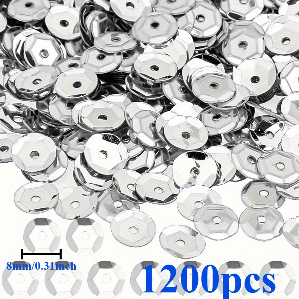 TEMU 1200pcs Of Colorful 8mm Pvc Flash For , Clothing, And Crafts. Available In Red, Golden, Silvery, Blue, And Black Colors