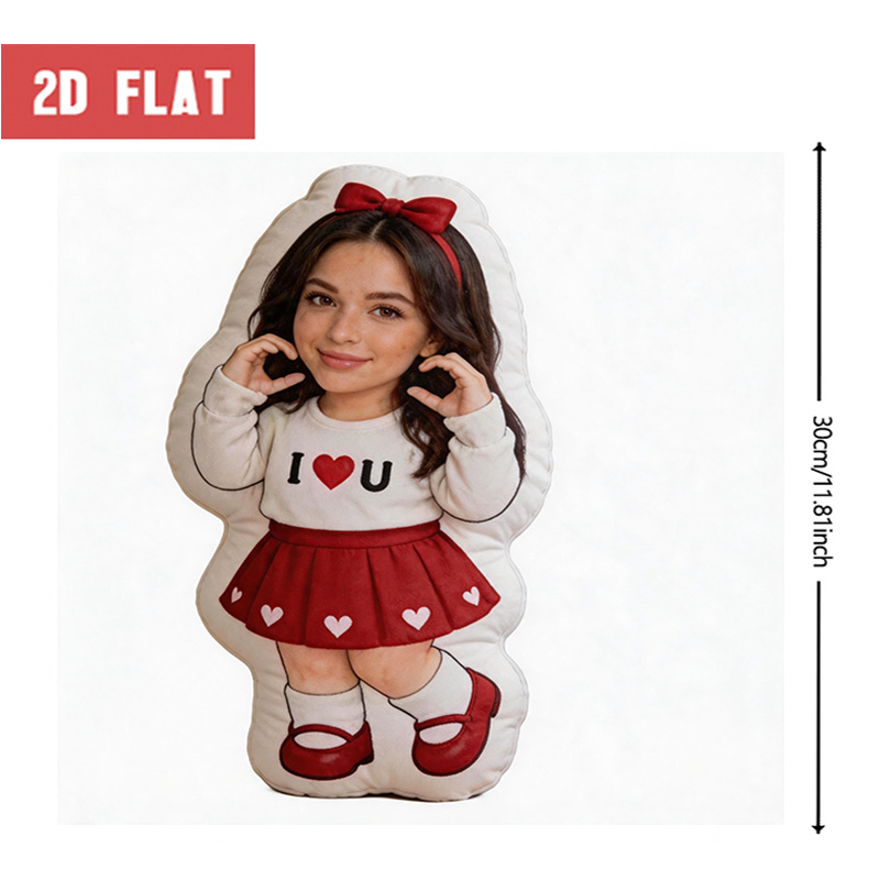 TEMU Personalized Photo Face Pillow With Custom Photo & I Love You Text - Large 60cm Cushion Suitable For Sofa, Bed, - Photo/text Printing Gift For