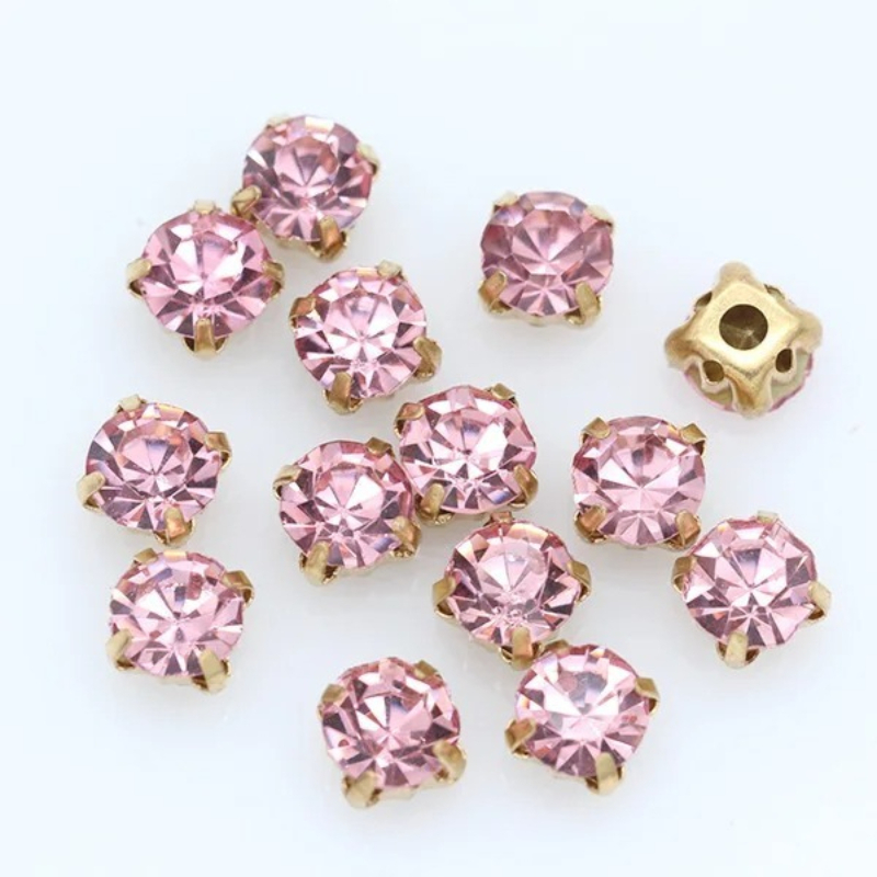 TEMU 60 piezas de diamantes de de cristal AB de 0.6 cm/0.24 pulgadas, brillantes y coloridos, para coser en ropa de boda, vestidos, bolsos de ,