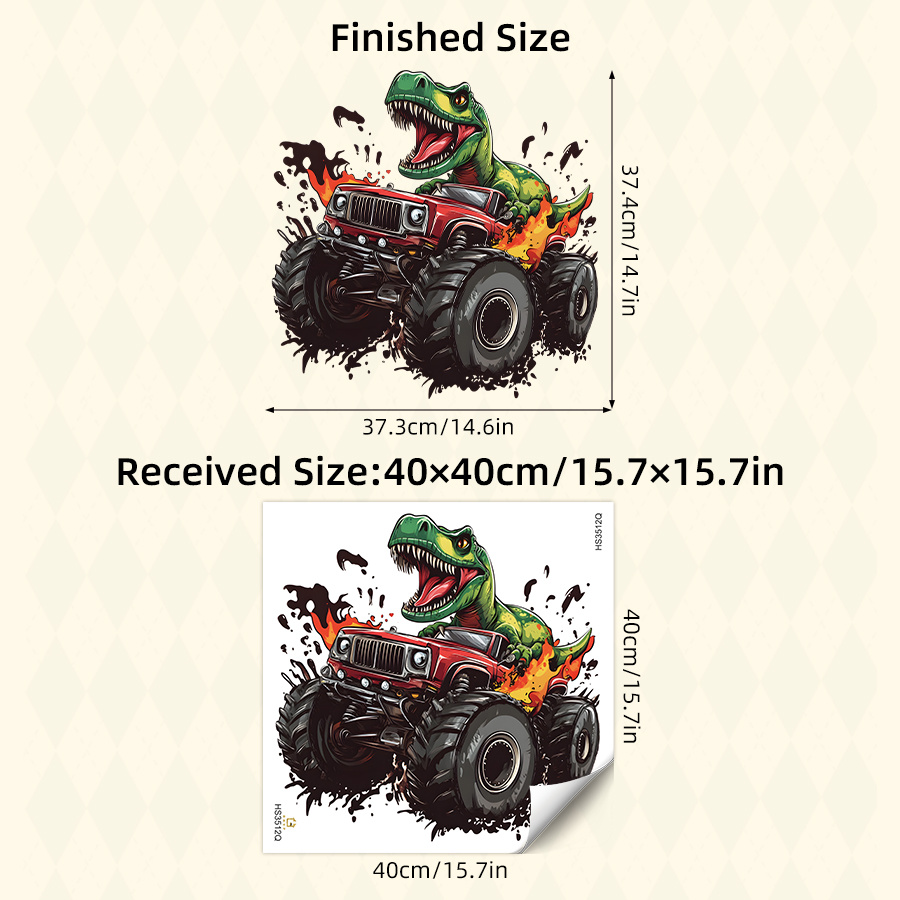 1pc Watercolor Dinosaur Truck Wall Decal - Self-adhesive, Home Decoration Removable Pvc Sticker For Living Room, Bedroom, And Entryway Decor