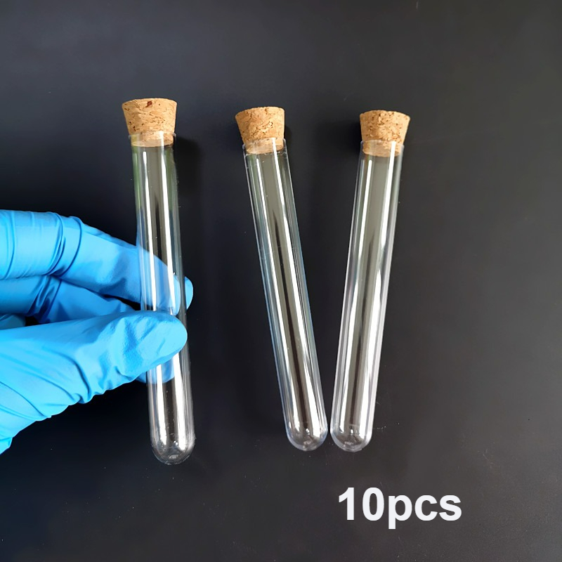 E-shop 10 Hartplastik-Reagenzgläser mit Korkstopfen, Party-Süßigkeitenflaschen, Badesalz-Fläschchen, Hochzeitsgeschenke, -Geschenkgläser