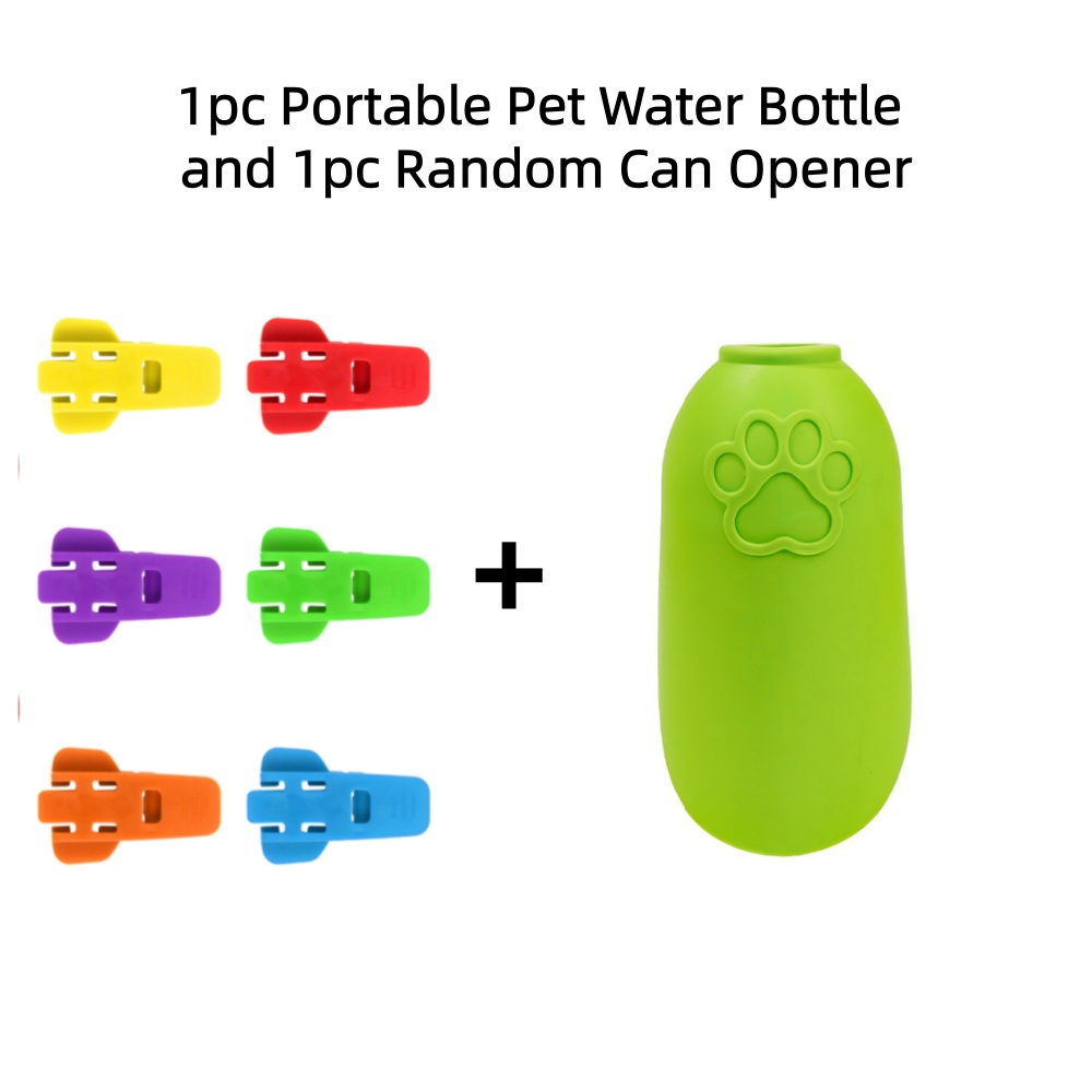 TEMU 2pcs Set: 1 Portable Pet Water Bottle + 1 Random Can Opener, Equipped With A Lanyard For Easy Carrying. Features And Bodies. Hygienic Drinking