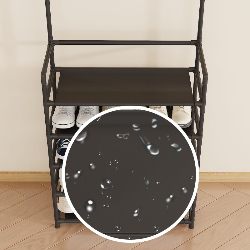 2026 New Integrated Coat And Shoe Rack with 8 Hooks And 5 Shelves for Organizing Shoes, Hats, Bags, Umbrellas, And Scarves in One Place. Suitable for Various Settings Like Entryways, Living Rooms, Bedrooms, And Balconies. Sturdy And Durable