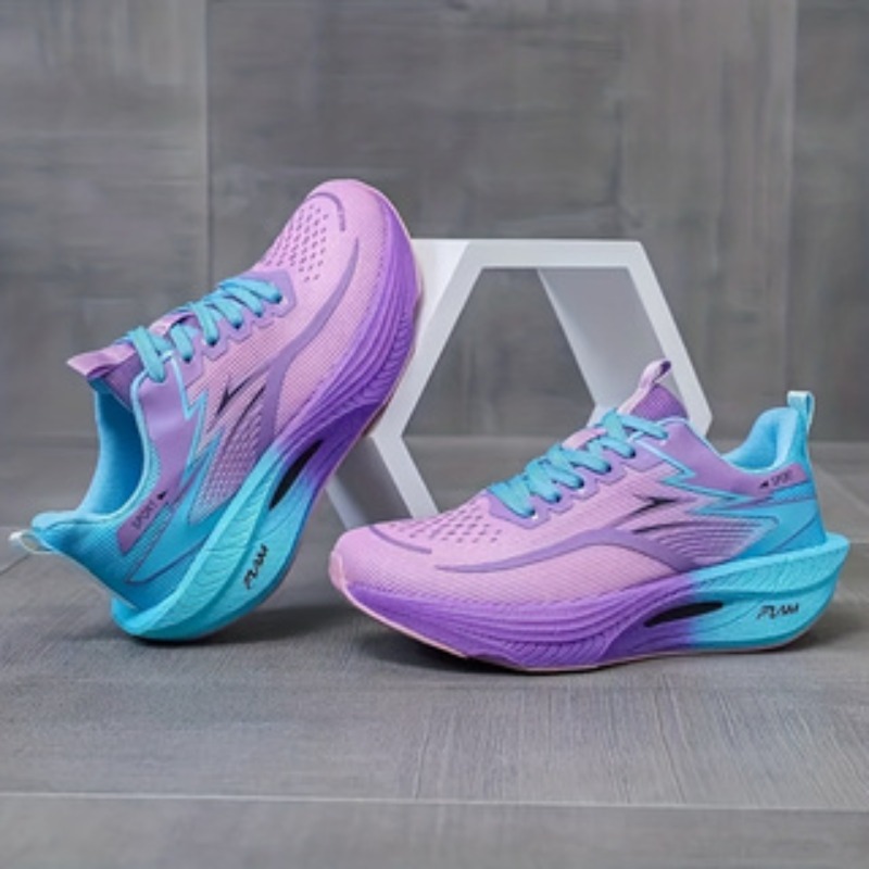 New Casual Athletic Running Shoes, Lightweight And Shock-Absorbing, with Non-Slip Sole. Offers Breathable Black, White, And Purple Gradient Color Options. Breathable Fabric Material, Suitable for Gym Training, Casual Running, And Other Occasions