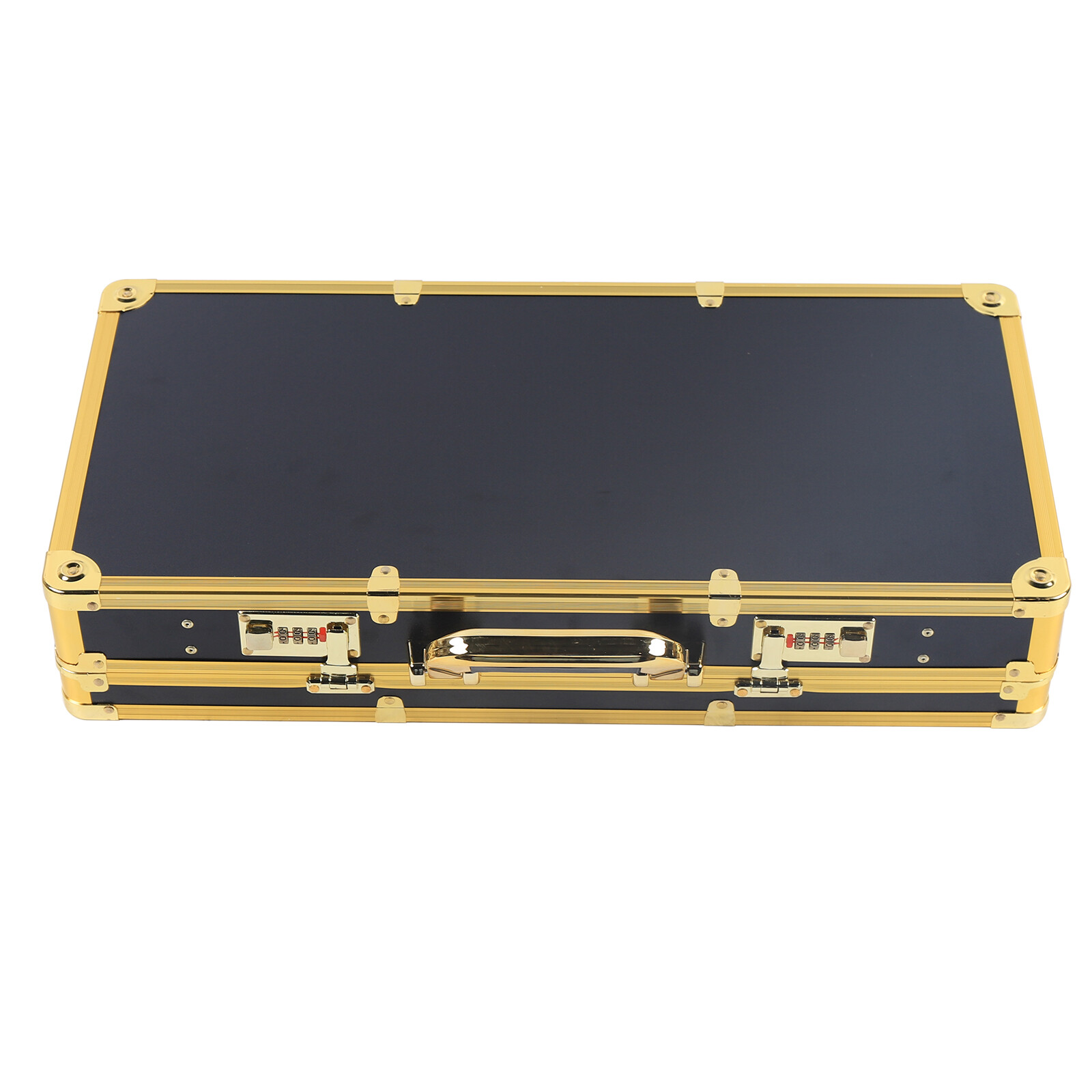 Large Barber Suitcase Carrying Case, Black Golden-rimmed Hairdressing Tool Box, 21. 65x10. 63 X3. 94inch, For Hair Stylists, Pet Groomers, Makeup Artists, Etc.