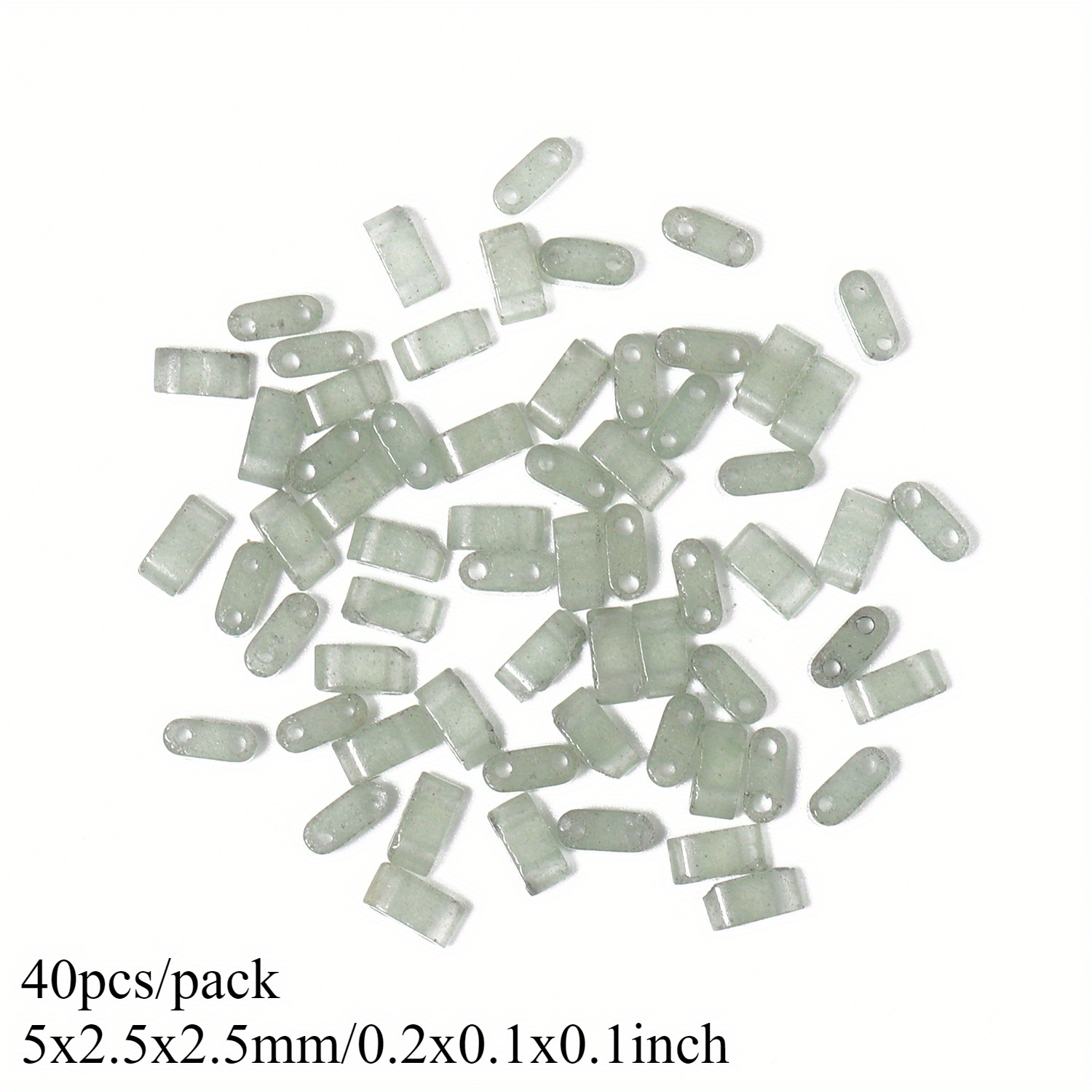 TEMU 2d Flat, Beads & Bead Assortments - Aventurine Stone Beads 5x5x2.5mm 5x2.5x2.5mm Flat Square Shape Beads 2 Hole Loose Spacer Beads For Making -
