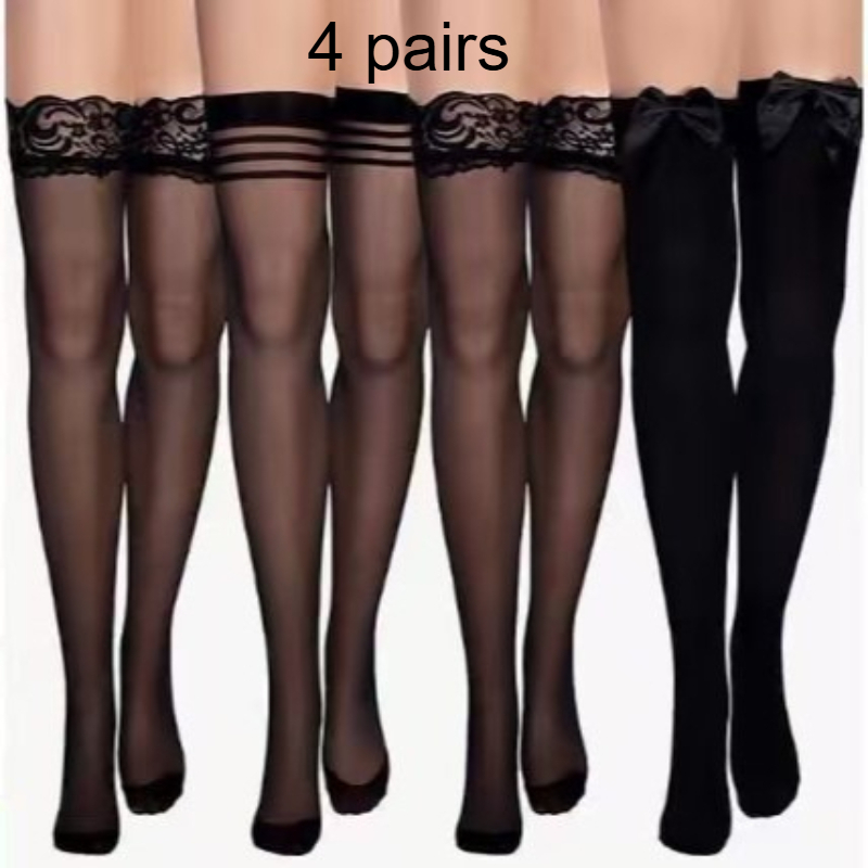 TEMU Ensemble de 4 paires de bas à lacets