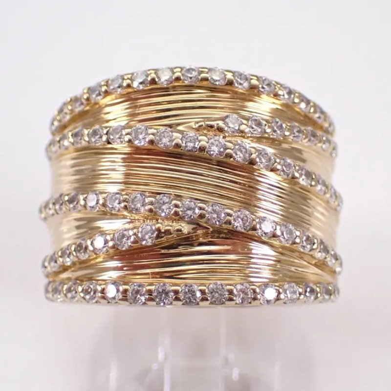 Ladies' Light Luxury Inlaid Multi-Layer Ring