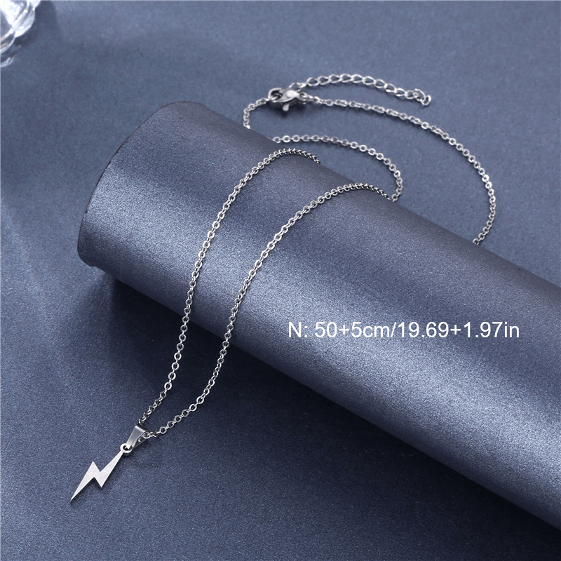 Creative Hip Hop Lightning Pendant Necklace, Unisex Style