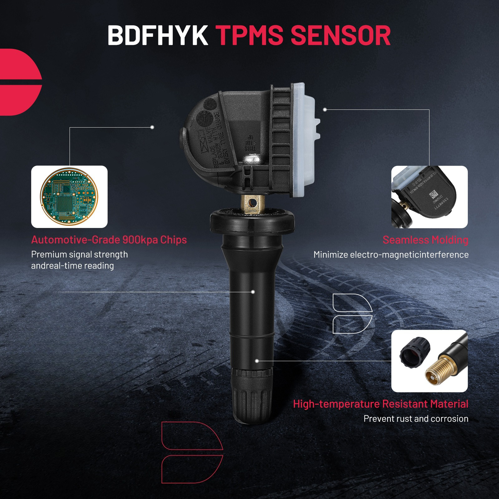 GM 315MHz TPMS Sensor Set 13598771 / 13598772, 4 Pack product and fitment detail image 2