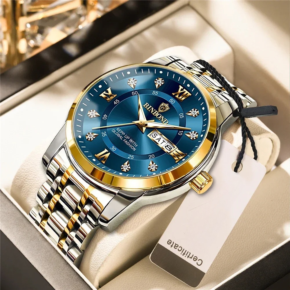 TEMU New Gifts Casual Business Watch Men Luxury Watch Automatic Watches Men's Fashion Wristwatches Men's Watch And Watch Box, Without Battery
