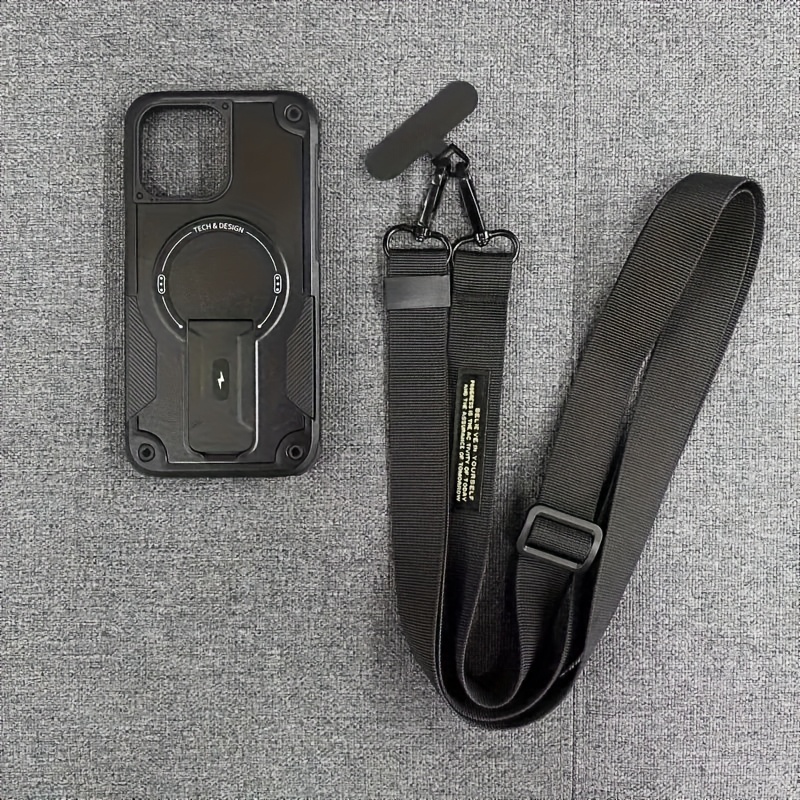 Image of Phone Case With Lanyard For Iphone 16 Pro Max 15/14/13/ Pro, Full Protection Case, Compatible With Wireless Magnetic Charger, Lens Protection- Convenient For Outdoor Activities