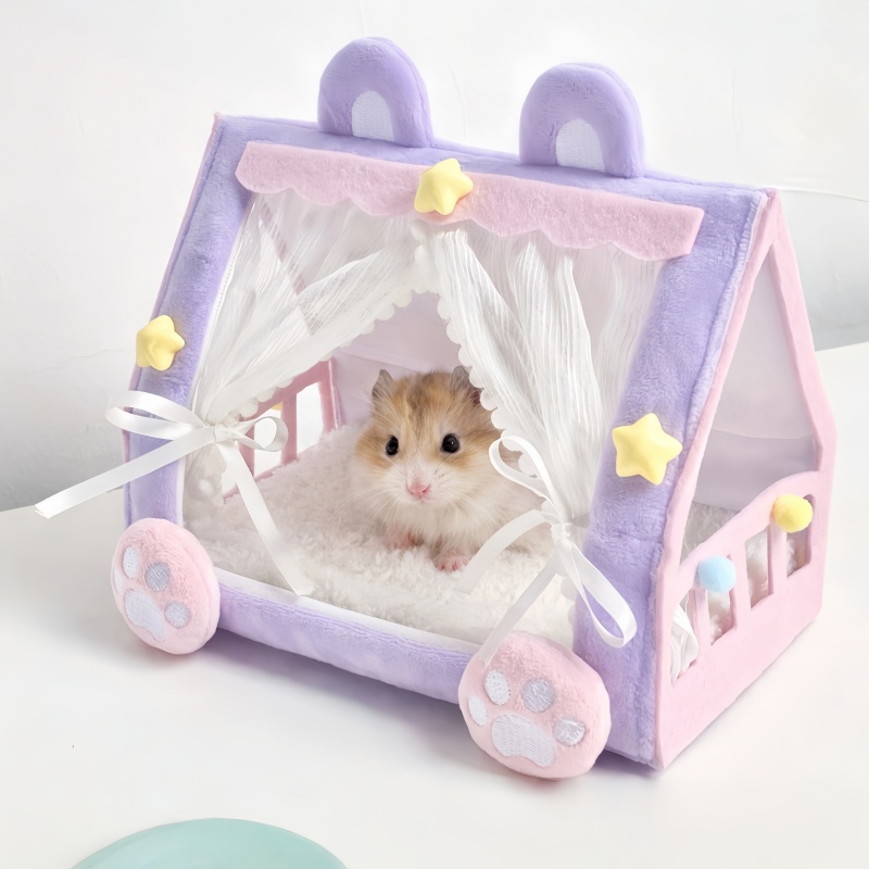 E-shop Niedliches Hamster Versteck Bett, Weiches, Geschlossenes Haustier , Warmes, Gemütliches Nest für Kleine Haustiere