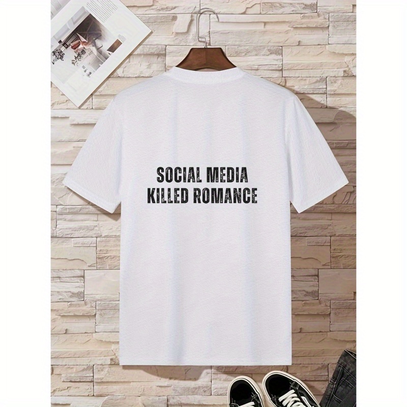 

Funny Slogan Social Media Spring And Summer Men's Short-sleeved T-shirts Printed Tops Summer T-shirts