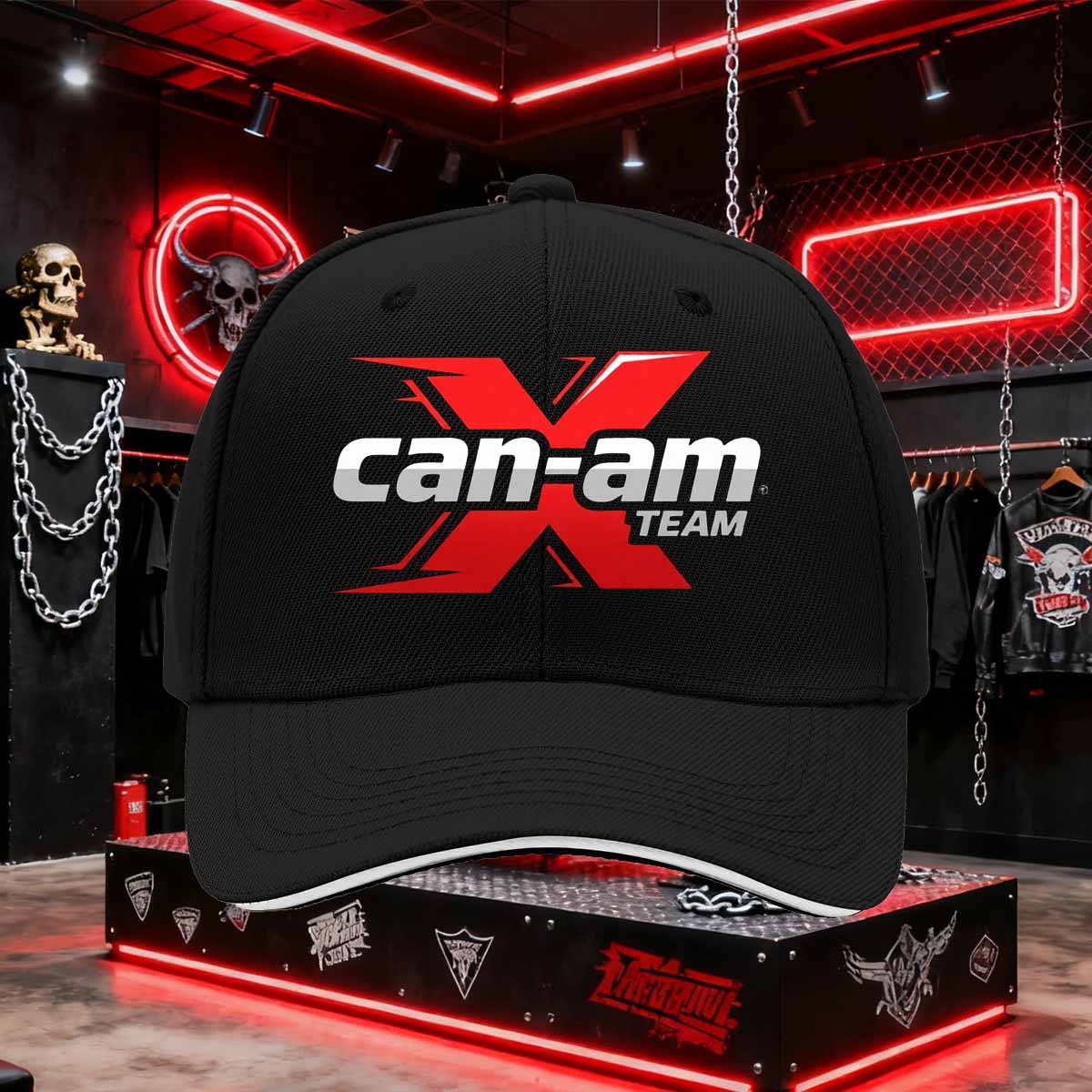 TEMU Casquette de réglable avec logo BRP ATV, accessoire décontracté d'extérieur, associée à une casquette de baseball pour sandwich de camion