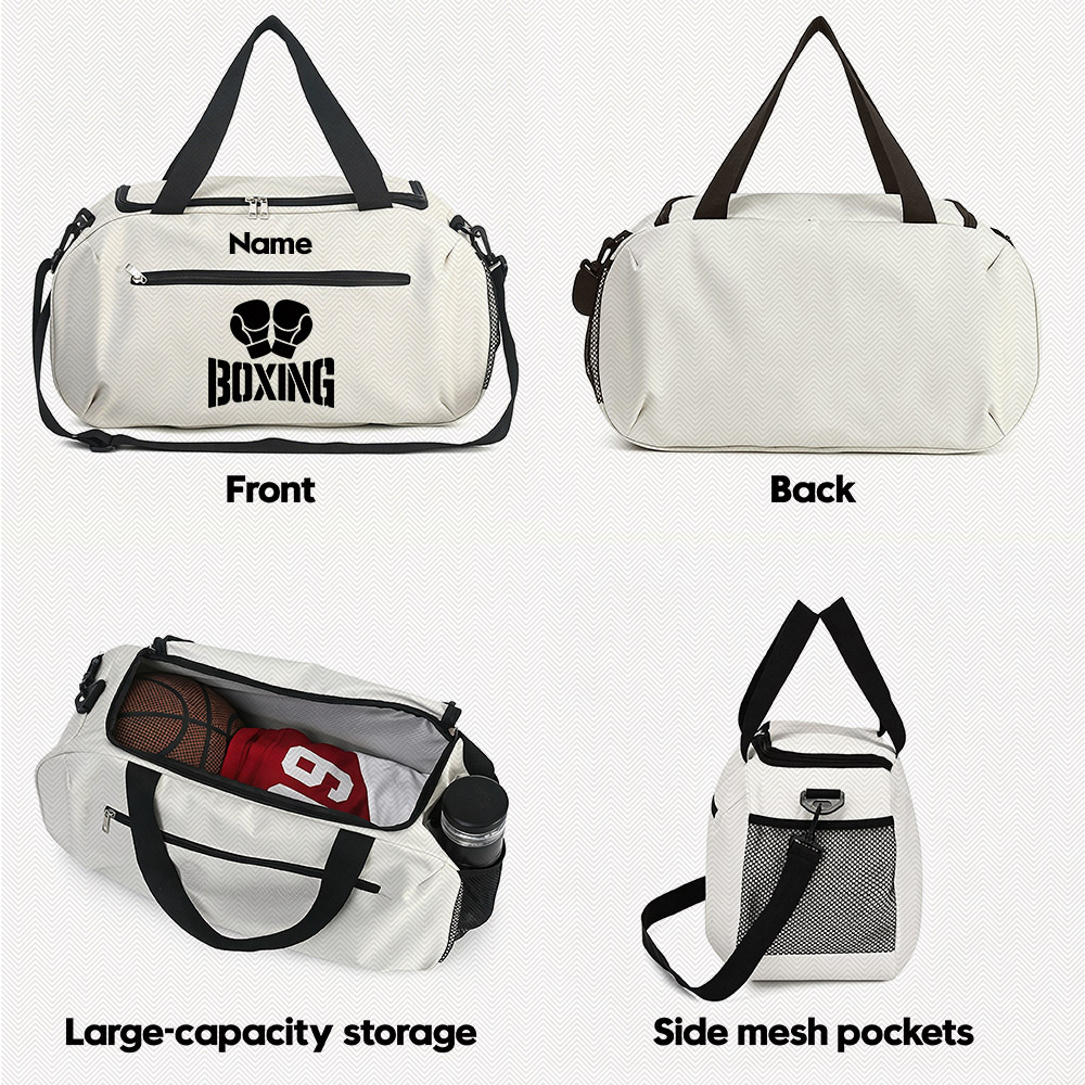 Custom Boxing-Themed Personalized Name Gym Bag