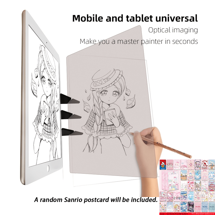 TEMU [2d Flat] High-end Pvc Optical Drawing Board Set, With Reflective Mirror And Adjustable Stand, Suitable For Artists And Beginners, A Random