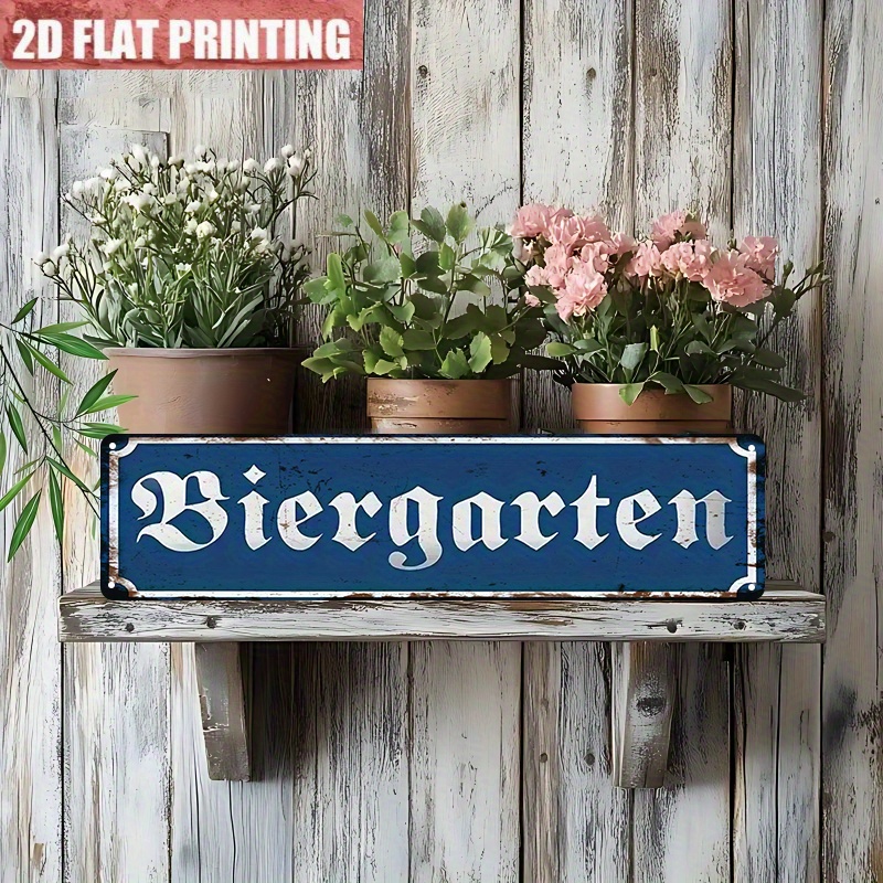 E-shop 2D flach, Vintage -Wandschild – Retro-Bierdekor geeignet für Oktoberfest, Münchner Bierfest, für Zuhause, Bar, Café, Büro – UV-Druck, einfaches