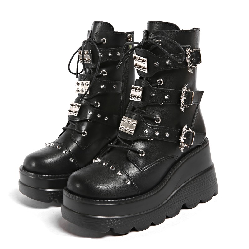 opium boots デカ靴 Stomper 似 swag drip vkei platform ankle boots in a gothic punk style featuring a - Temu Bahrain