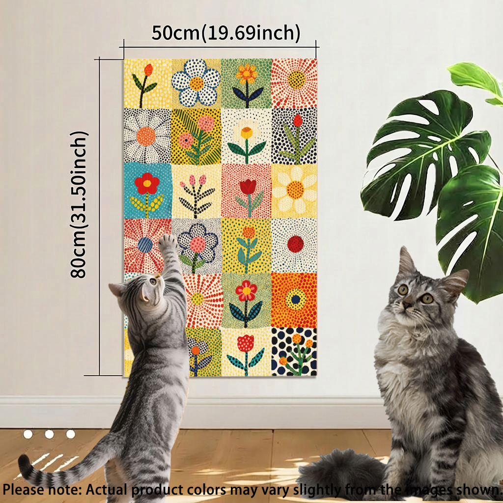 TEMU Alfombra rascadora de pared para gatos, con diseño autoadhesivo para escalada y juego en interiores